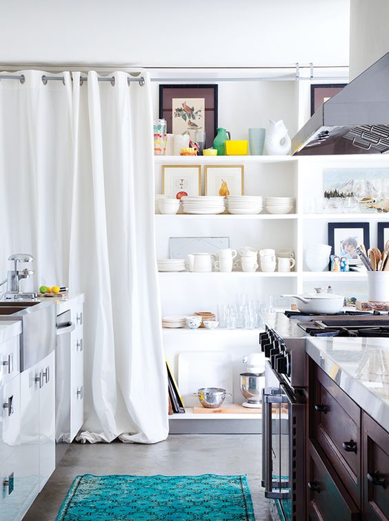 Cover Open Shelves, How To Cover Kitchen Shelves Without Doors